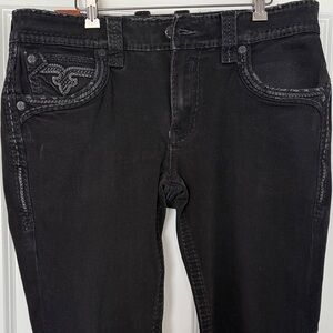 Rock Revival Men's Black Straight Jeans